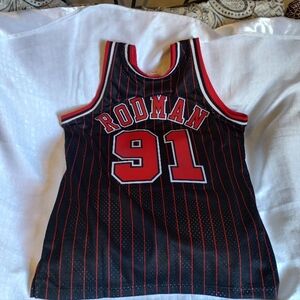 Rodman 91 Black and Red Jersey